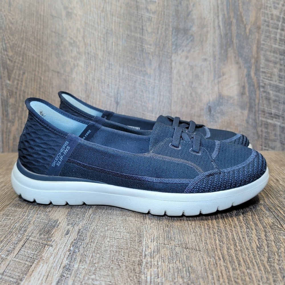 Skechers Slip Ins On The Go Flex Top Notch Shoes Womens 9 Blue Handsfree Comfort - Picture 2 of 14